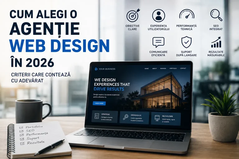 Cum alegi o agenție web design în 2026: criterii care contează cu adevărat Cum alegi o agenție web design în 2026